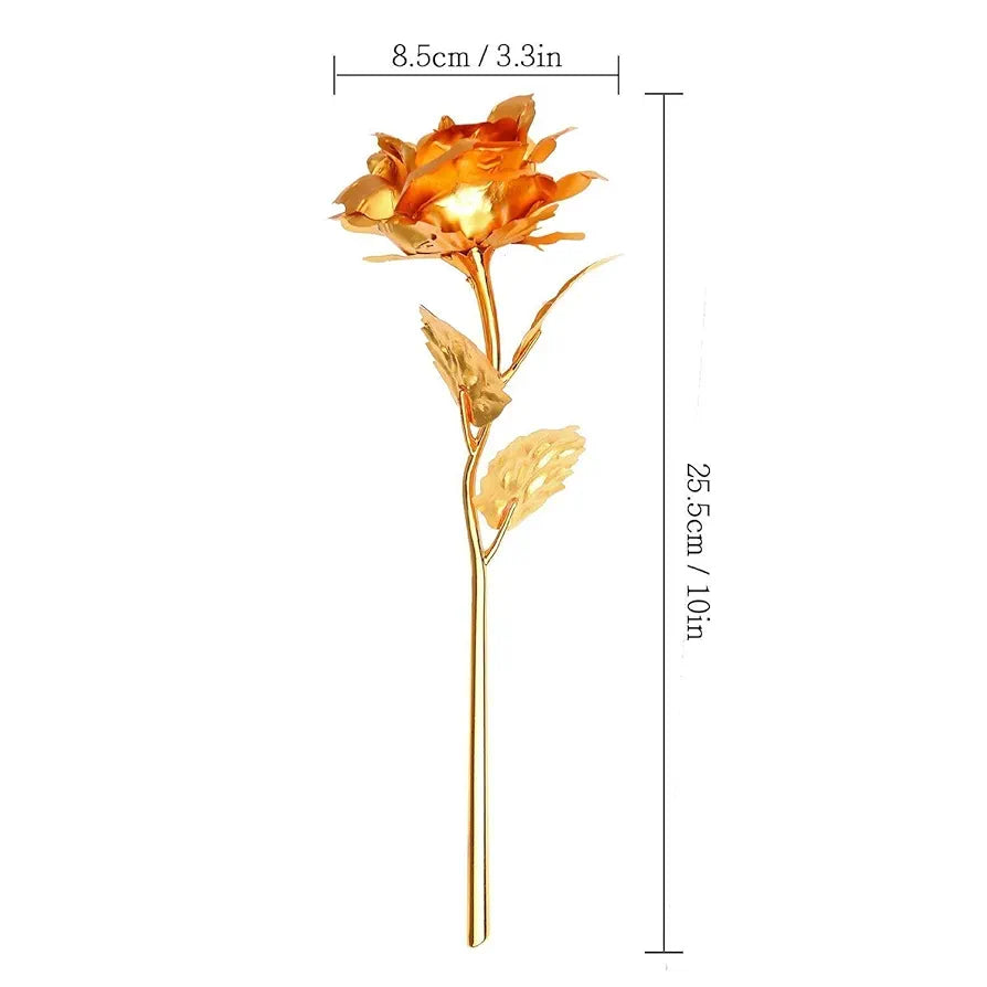 Lavanaya Silver 22K Gold Rose 25 Cm with Red Velvet Box